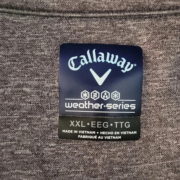 🛍Callaway Weather Series Grey Quilted Front Full‎ Zip Golf Jacket Mens XXL - Picture 4 of 8